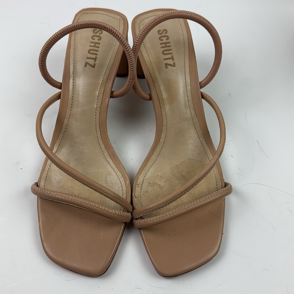 Schutz Chessie Mid Sandal in True Beige - Picture 4 of 9